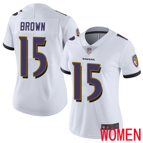 Baltimore Ravens Limited White Women Marquise Brown Road Jersey NFL Football 15 Vapor Untouchable